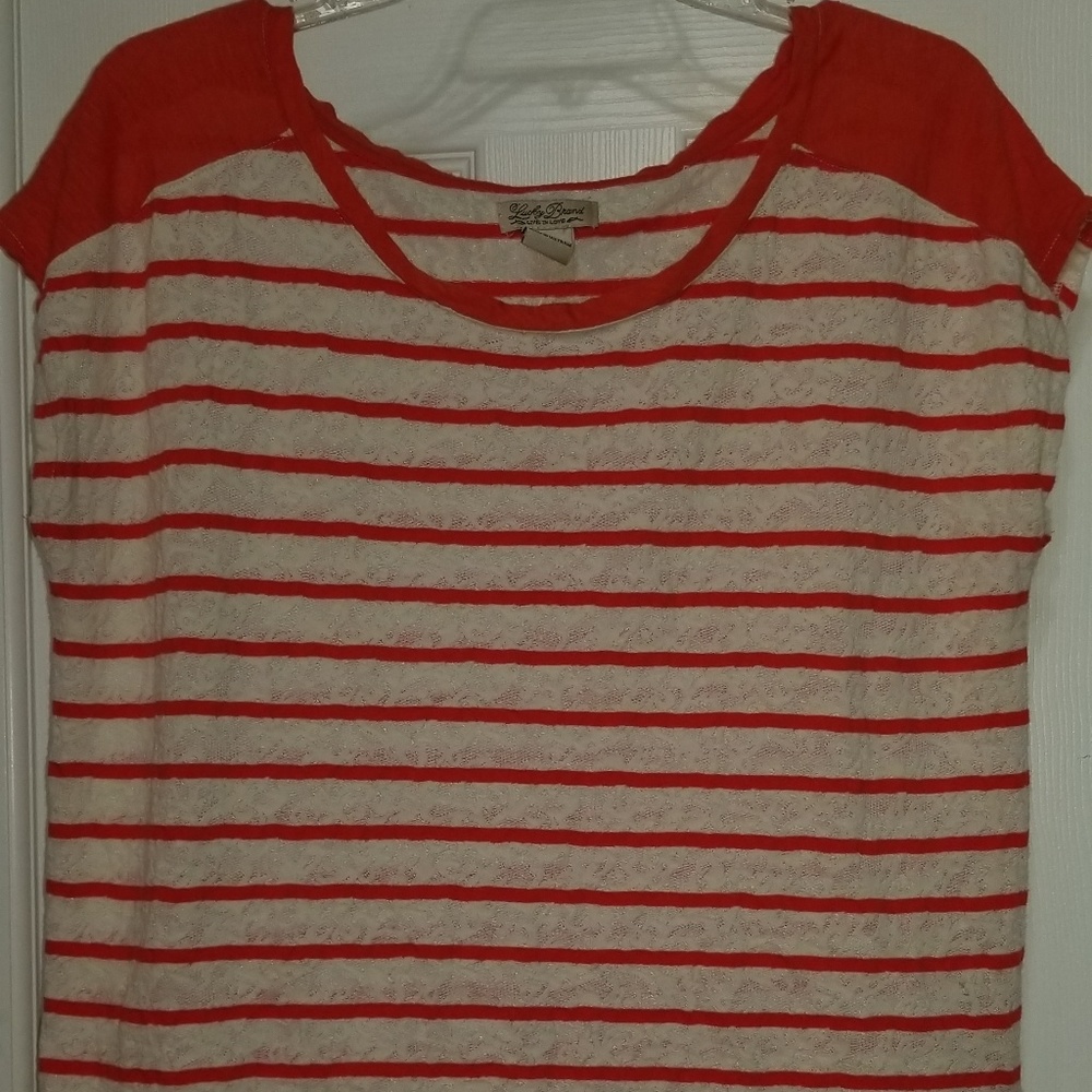 Lucky Brand Lace Muscle Tee Size Large